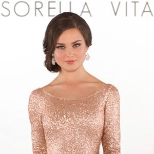 Sorella Vita Gold Sequin bridesmaid dress